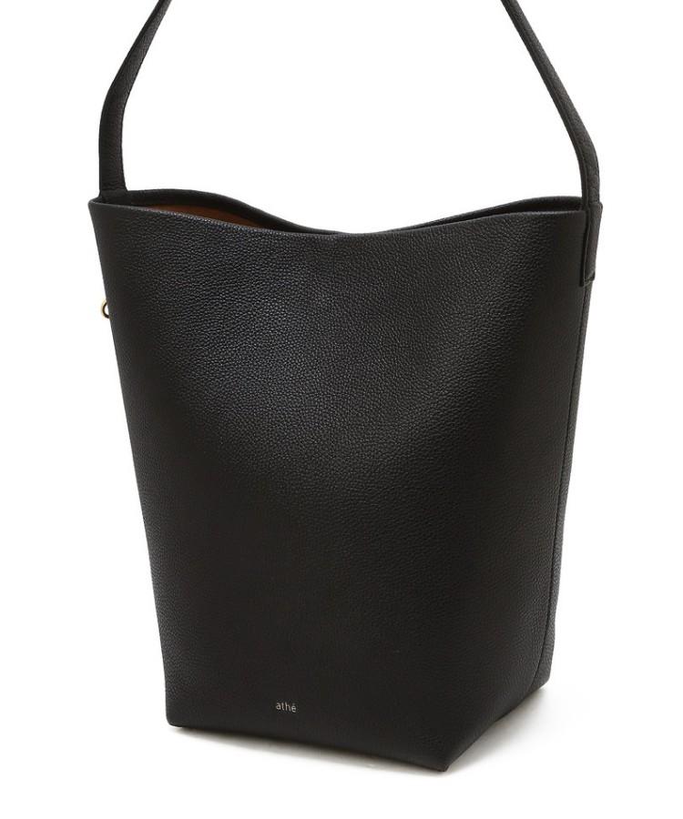 Athe Vanessabruno [Panier] Black Leather Panier Bucket Bag L Aaba6F200Bk