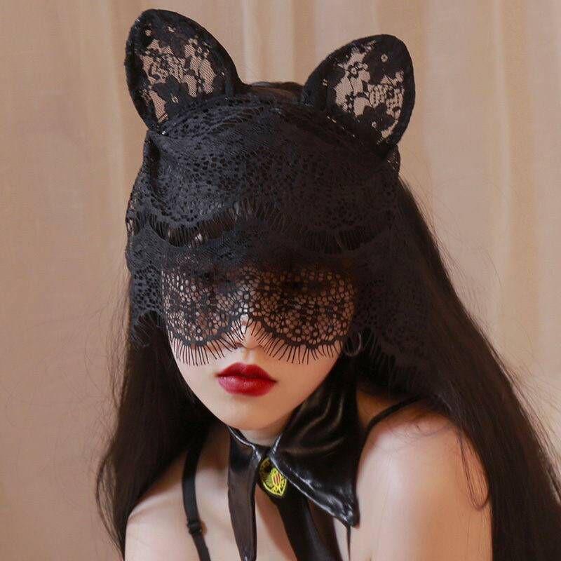 European & American Creative Veil Lace Cat & Rabbit Ears Sexy Headband for Women