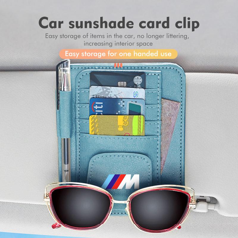 For BMW Car Sun Visor Storage Bag Hanging Organizer Holder Accessories E93 F10 F20 F30 F40 F15 F25 F26 F31 F49 F86 M3 M5 X3