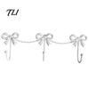 Metal Three Link Hook Iron Art Bow Triple Hook, Wall Mounted Decorative Hanger, French Gold Towel Rack Style Organizer for Entryway Bathroom
