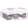 VidaXL Salon de Jardin avec Coussins 10 pcs, Canapés de Terrasse, Ensemble de Meubles de Patio, Mobilier d'Extérieur, Noir 3220604