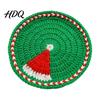 Weiche dicke Baumwollfaser Untersetzer Weihnachtliches Häkeluntersetzer Handgefertigtes Gewebtes Getränkebecher-Pad Niedlicher Weihnachtsmann Schneemann Hitzebeständiger Gestrickter Untersetzer