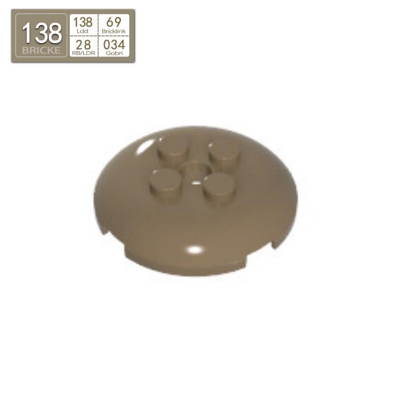 BRICKE 65138 Round 4x4 Plate with 4 Studs, LEGO-Compatible MOC Accessory 28 pcs жёлтый