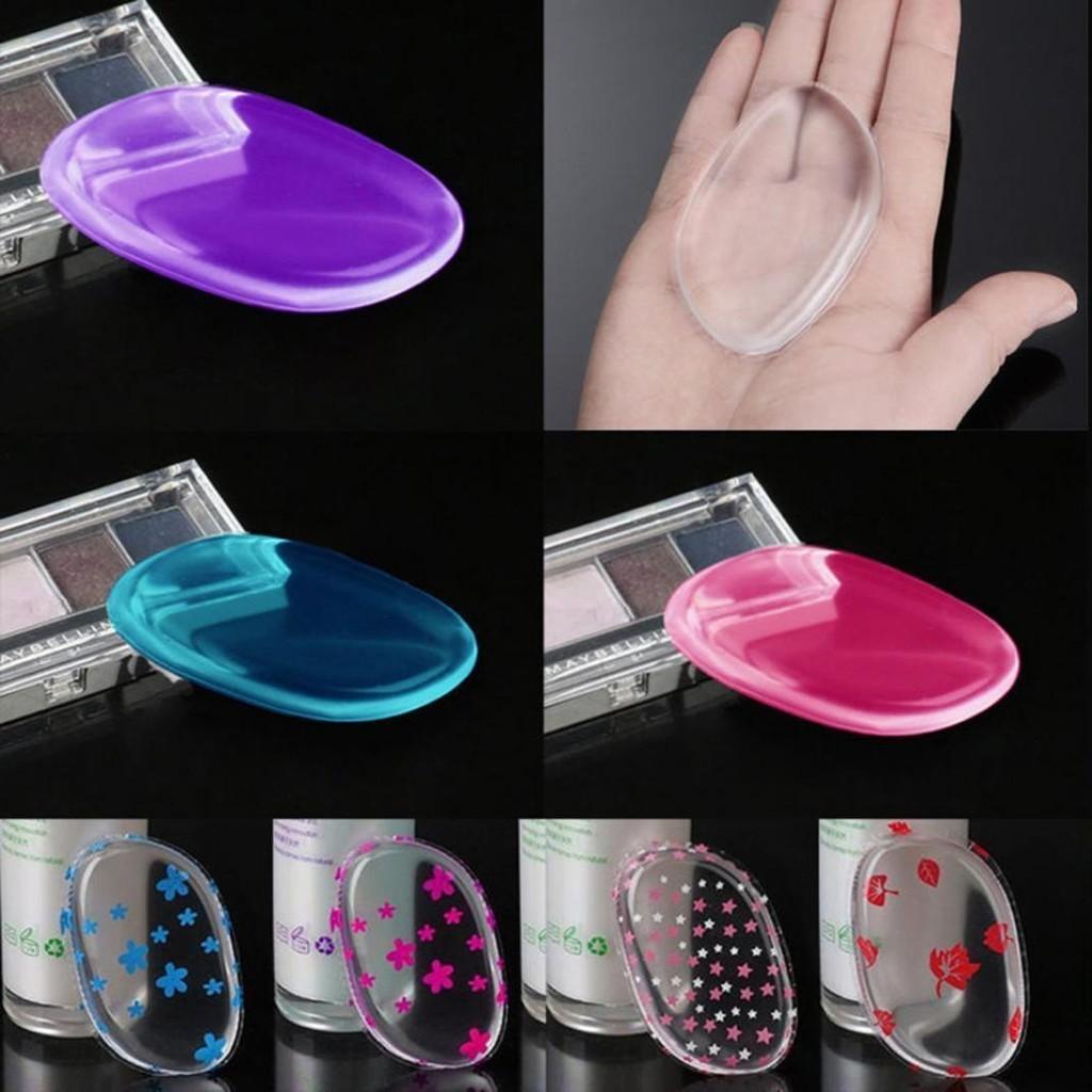Transparent Silicone Leaf Shaped Makeup Puff Dry Wet Dual-use 6.3*4cm