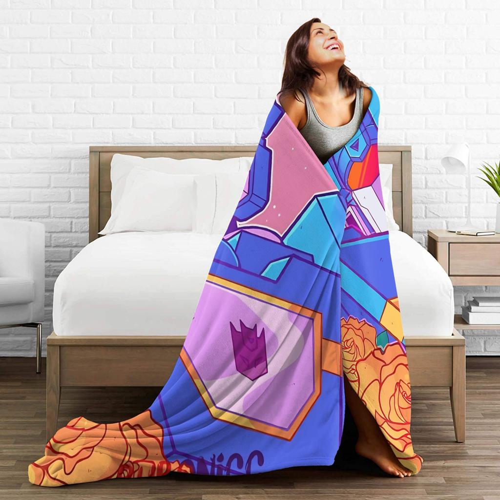 T-Transformers Soundwave Plush Blanket Boy Girl Flannel Throw Blanket For Couch Chair Soft Custom Quality Bedspread Gift