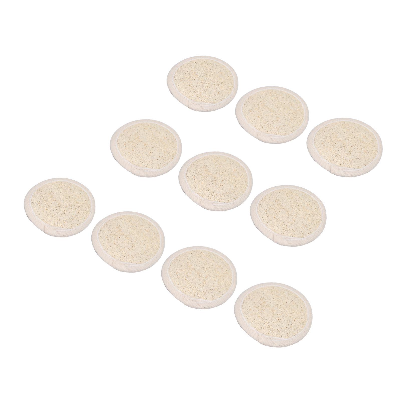 

10 шт. Люфа Отшелушивающие подушечки для лица Круглой формы Многоразовые Мягкое скрабирование Средство для снятия макияжа Лицо