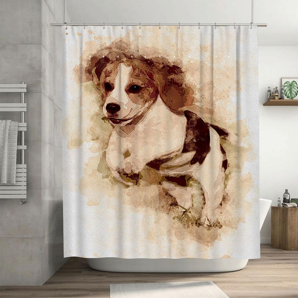 Creative Waterproof Pet Print Shower Curtain Decor Bathroom Accessories for Home Decoration Size Customized Please Specify In Or