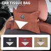 Car Logo Tissue Box Paper Storage Bag Organizer Accessories For Abarth JEEP Fiat Volvo Jaguar Honda Nismo TRD Acura