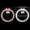 Rhinestone Bow Bell Car Start Switch Button Auto Decorative Diamond Stickers Ring Circle Trims Protective Cover Car Accessories