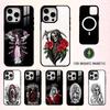 S-Santa M-Muerte P-print   Phone Case For iPhone17,16,15,14,13,12,11 Plus,Pro Max Magnetic For Magsafe Wireless Charging