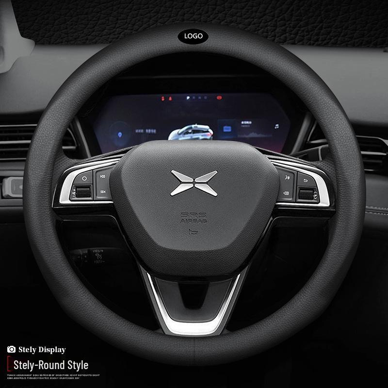 

Genuine Leather Steering Wheel Cover for Xiaopeng P7 P5 G3 G9 - Four Seasons Suede Grip Cover 38 cm