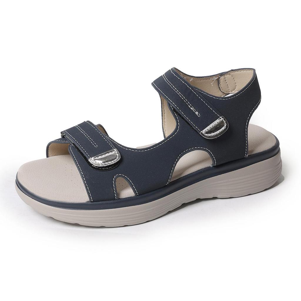 Women's 2026 Summer Velcro Sandals: Large Size, Comfortable, Lightweight, Breathable Beach Shoes with Thick Sole