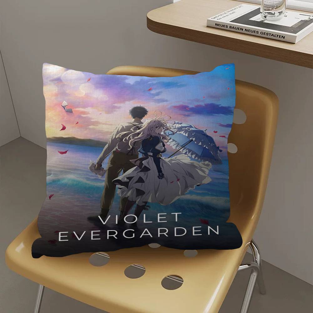 Anime Violet Evergarden 45*45cm Cushion Cover Pillow Cover Decor Pillowcase Home Pillowcase For Couch Pillow