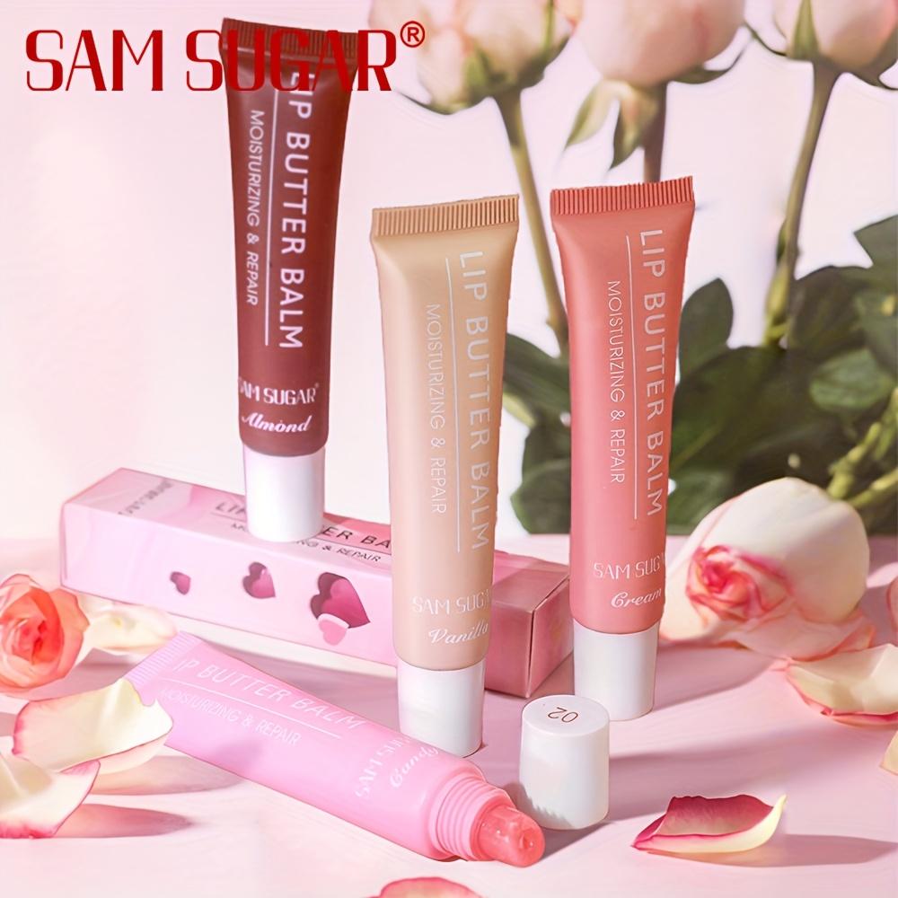 SAM SUGAR 5 Colori Burrocacao Idratante Specchio Lucidalabbra Rosa Labbra Guava Vaniglia Torta al Caffè Odore Rossetto Olio Trasparente Trucco