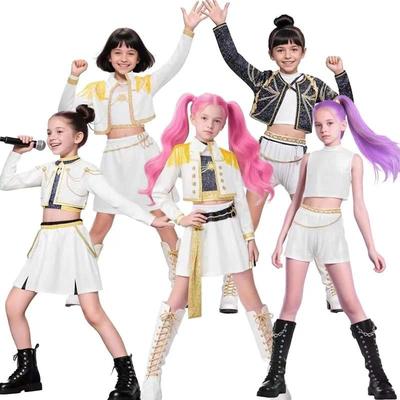 Çocuk K-Pop İblis Avcıları Zoey Rumi Mira Kostümü Süslü Elbise Cosplay Kız Çocuklar Cadılar Bayramı Karnavalı