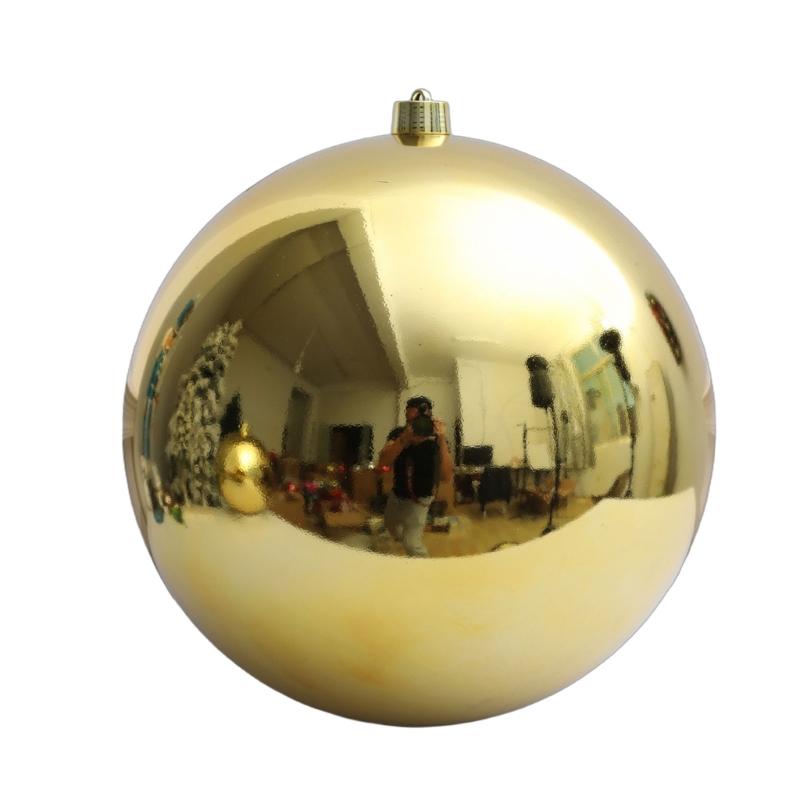 Large Gloss Golden Christmas Ball Ornament Shatterproof Plastic Decorative Baubles For Christmas Tree Wreath Home Decoration