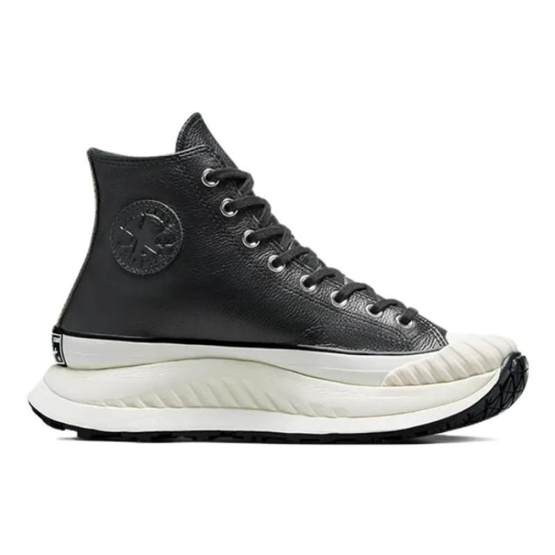Converse Chuck 70 AT-CX Leder Bequem Plateau Abrieb Höhe High Top Lifestyle Freizeit Schuhe Unisex Schwarz