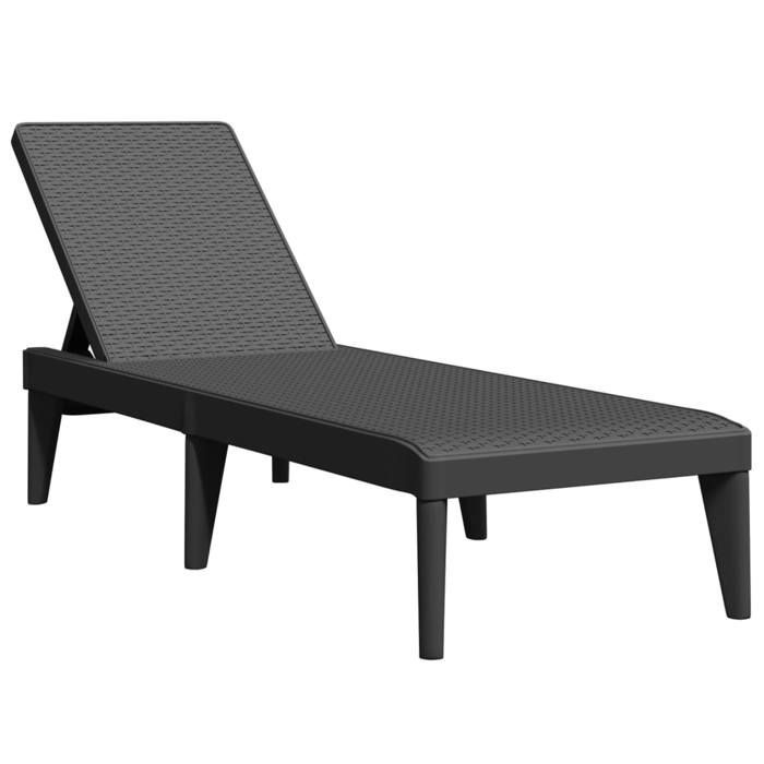 VidaXL Chaise Longue, Siège avec Dossier Réglable, Bain de Soleil, Transat de Jardin Patio Terrasse Arrière-cour, Moderne, 364219