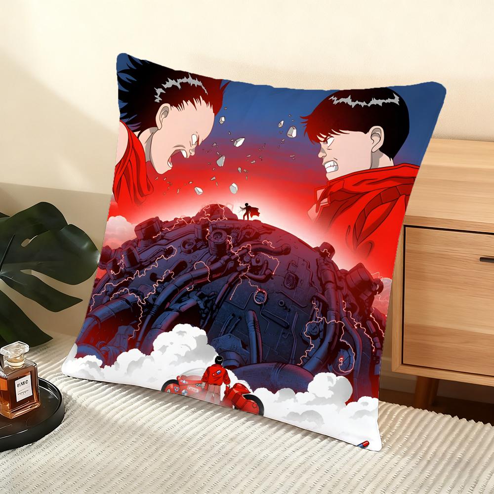 Cushion Cover Silky Short Plush Home Sofa Cushion Cover - Invisible Zipper Home Decoration Akira Anime