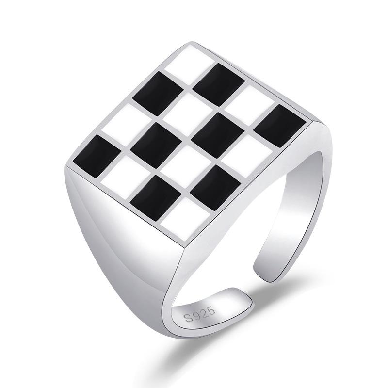 Schachbrettring - Modisch, Einzigartig, Luxuriös, Kleinformatig, Kleines Design - Kariert - Hochwertig - Cooler Stil - Neues Modell - Zeigefingerring