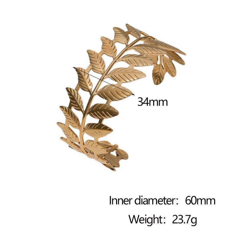 Hypoallergenic Non-tarnish Hot-selling Stainless Steel Leaf Bracelet Fashionable and Versatile Exquisite 18k Gold Bracelet Hand