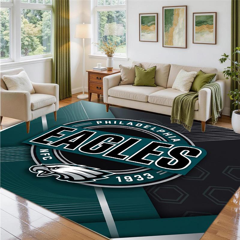 Philadelphia Eagles Design Crystal Velvet Rug Soft Decorative Mat for Bedroom Entrance
