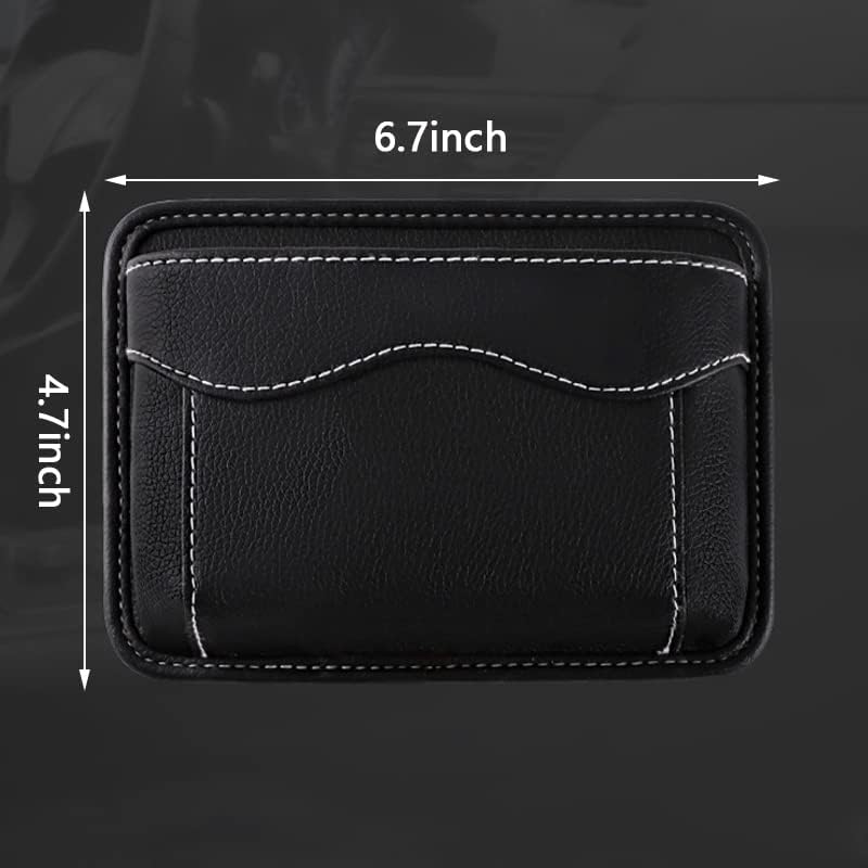 BetterJonny 2 Pcs Car Side Pocket Organizer, PU Leather Car Seat Side Storage Pocket Multifunctional Auto Console Side Storage Bag for Car Interior