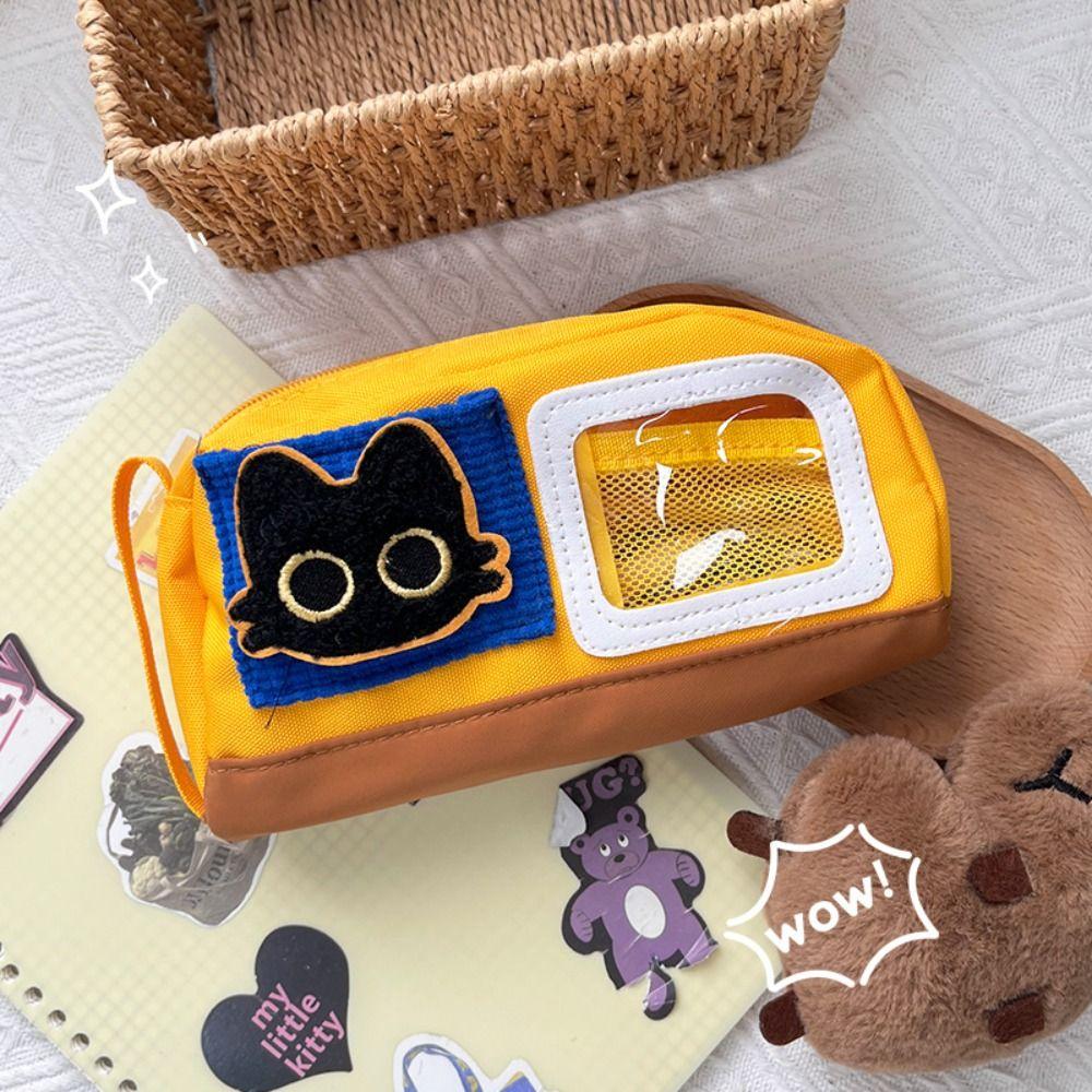 Large Capacity Cat Pencil Case Desk Organizer Cat Pencil Bag Kawaii Stationery Bag  Learning