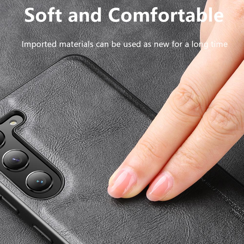 

X-LEVEL Phone Case for Samsung Galaxy S23 Ultra,Bojue-3 Series PU Leather Coated TPU Back Cover Black