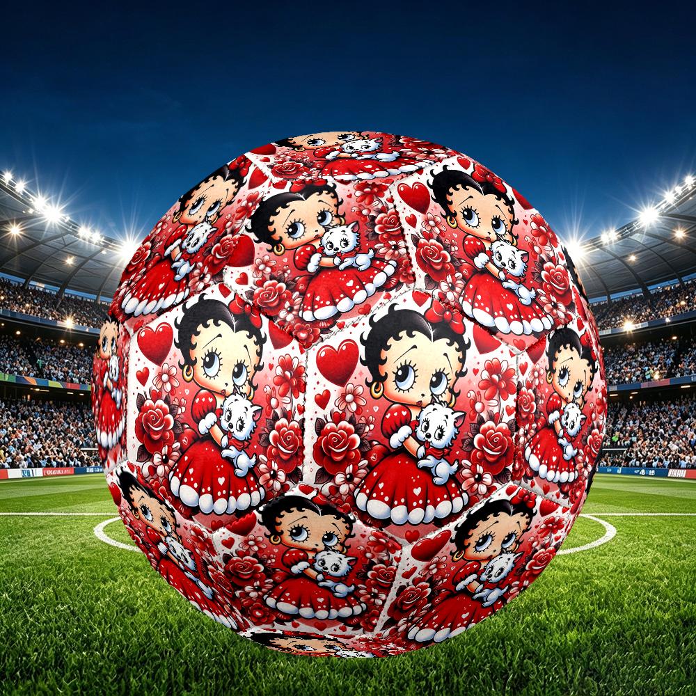 1pc Betty Boop Pattern Standard Size 5 Soccer Ball, Gentle on the Feet, Designed Specifically for Matches and Training Football