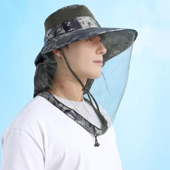 Mosquito Hat Sun with Neck Flap Net Bucket Hat for Outdoor
