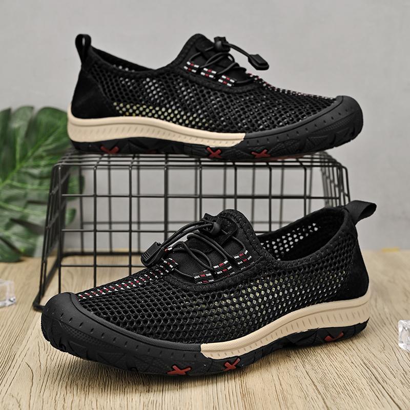 Spring Summer Men Lofer Shoes Breathable Formal Mesh Flats Light Soft Man Sneakers Outdoor Hollow Out Treking Footwear Sandals