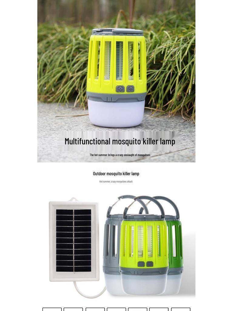 Solar-Powered Outdoor Waterproof Mosquito Killer and Emergency Light
