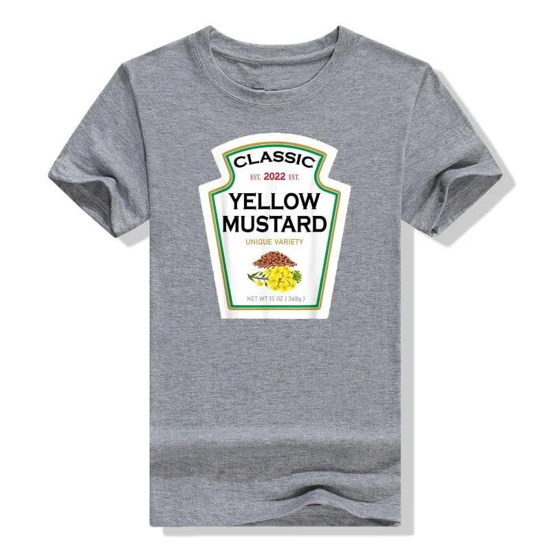 Aesthetic Clothe Yellow Mustard DIY Ketchup Apparel CondiUnisexts Couples Group Halloween Costume TShirt harajuku graphic t shirts