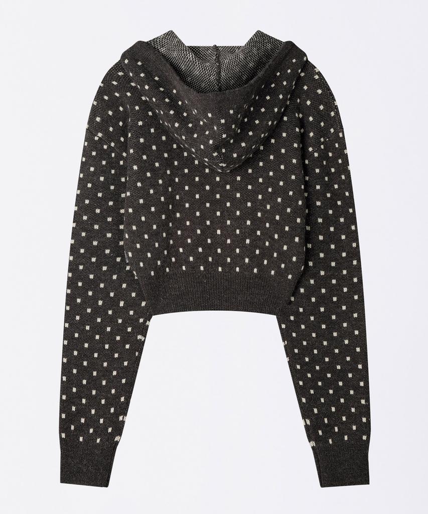 SCULPTOR Snowflake Knit Zip-Up Gray