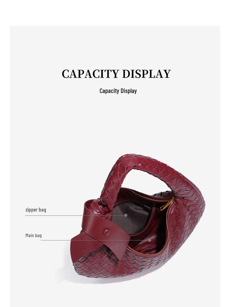 Large Capacity Woven Shoulder Bag - Trendy Crescent Dumpling Handbag, Underarm Style.