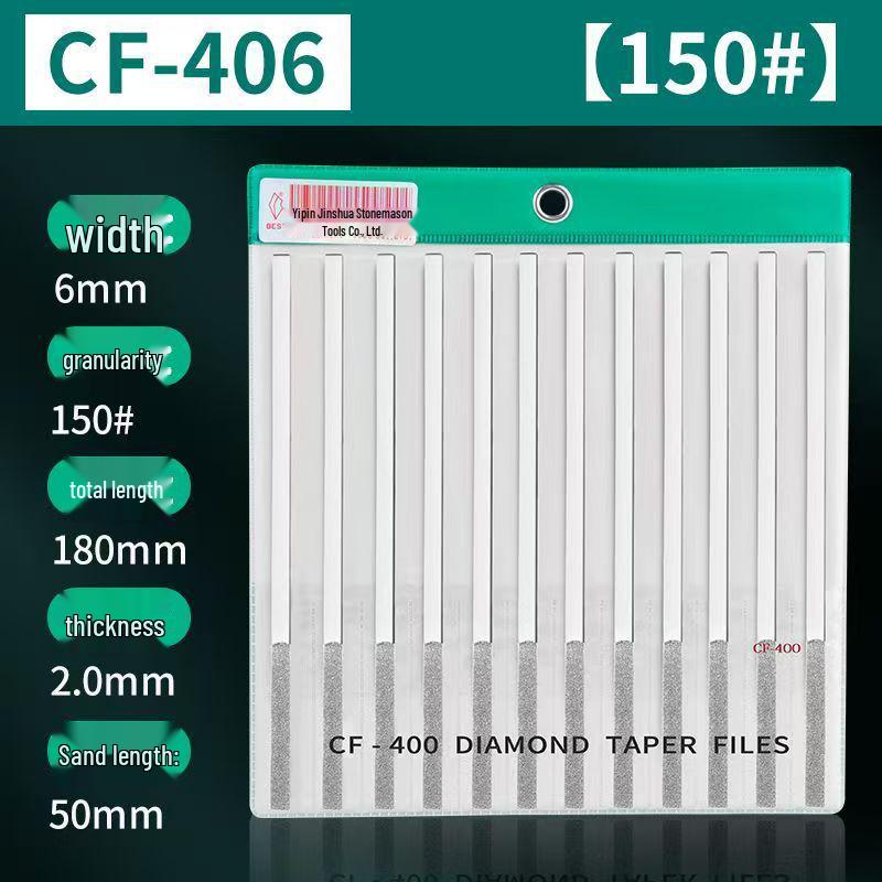 Diamond Flat-Tapered File Set CF-400: Alloy Metal Mold Grinding & Shaping Tool