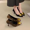 Black thin heels are not tired, high heels, women's spring and summer new fashion temperament, socialite pointed head shallow mouth single shoes
