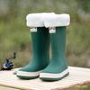 Rain shoes men and women wear fashionable and versatile outdoor waterproof and non-slip rain boots thickened velvet glue shoes