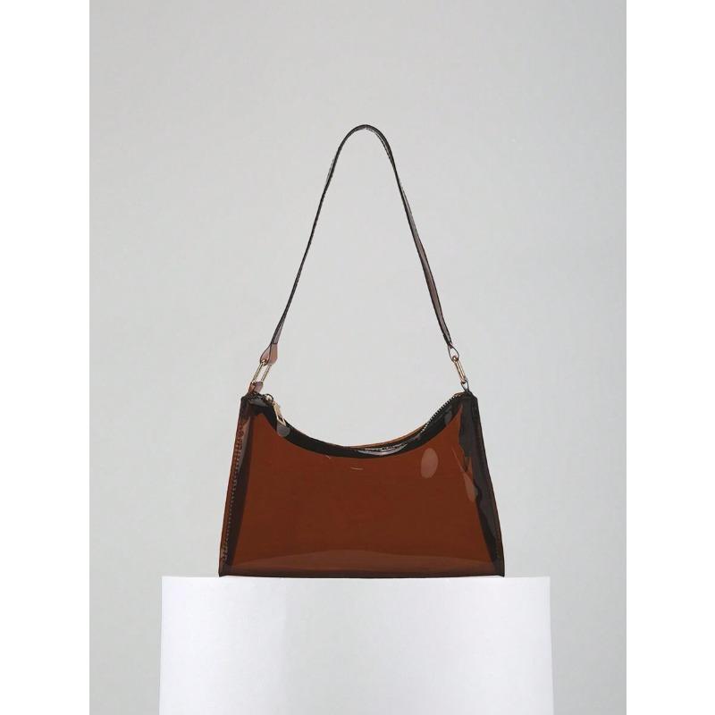 Borsa a tracolla trasparente da donna piccola riconosciuta, borsa a mano/a spalla alla moda e carina trasparente. Stadio