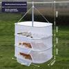 Collapsible Double Layer Clothing Drying Basket With Breathable Fabric For Home Use