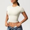 Double-Sided Nylon Tight Quick-Drying Exercise Short Sleeves T-shirt Pilates Tops Running Workout Clothes Yoga Clothes Short Sleeve Women