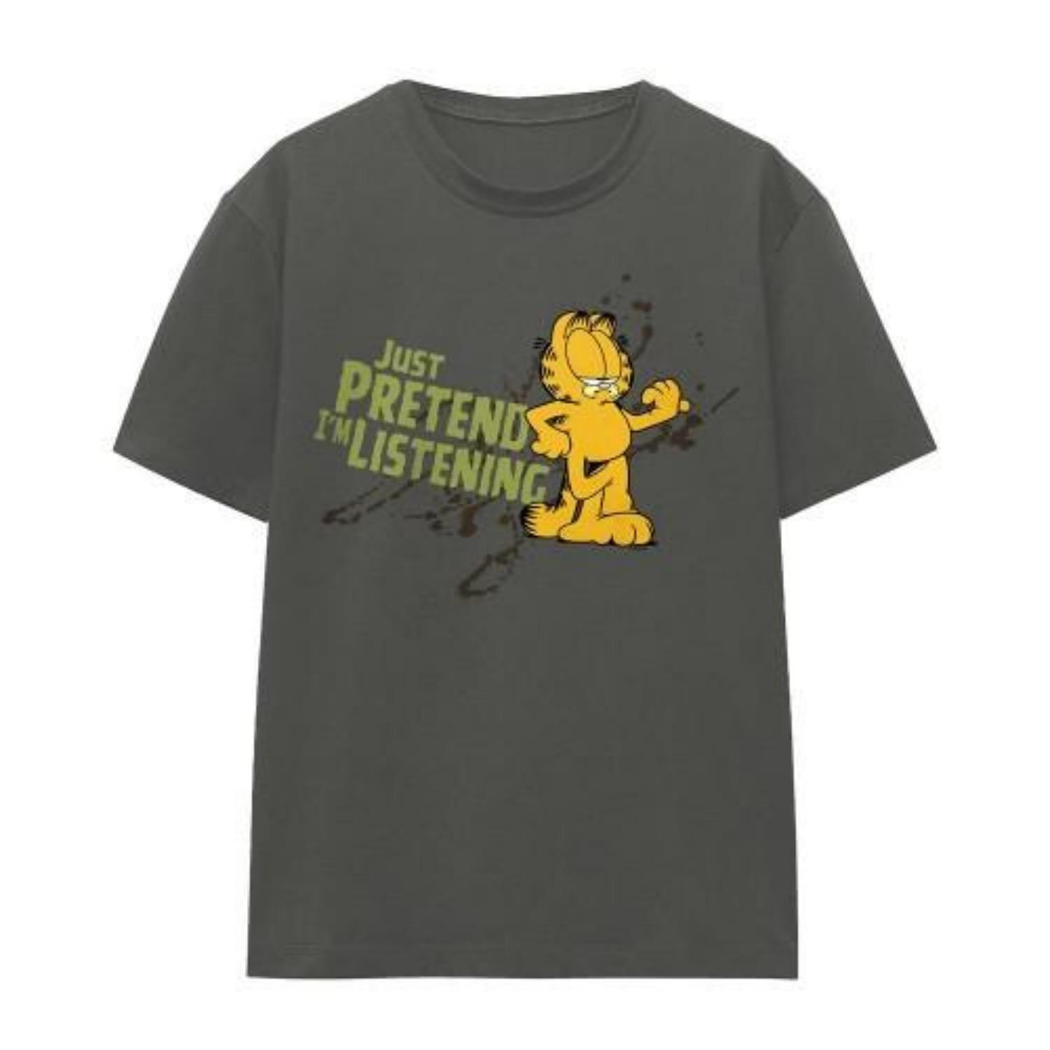Garfield Unisex Adult Just Pretend IÂ´m Listening T-Shirt S
