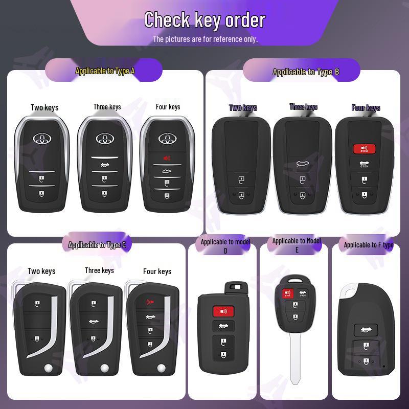 Silver Edge Key Case for Toyota Models: Corolla, RAV4, Camry, Vios, Highlander