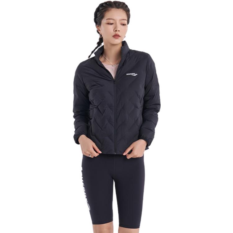 SAUCONY Short Lightweight Warm Casual Down Jacket Women Outerwear Black SC1220007-2