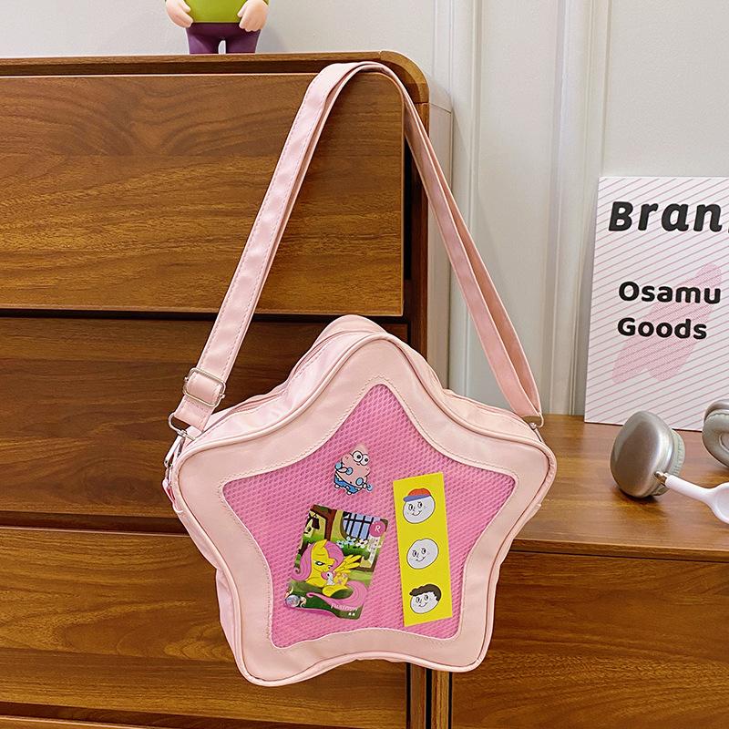 

Popular color bag, new star bag, sweet shoulder bag, messenger bag, women s bag. розовый