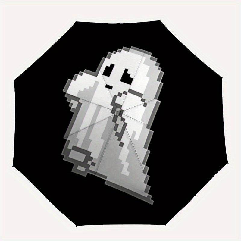 

1pc Ghost Spirit Automatic Open/close Folding Compact Umbrella, 8-Rib Sturdy Canopy, Lightweight Portable, Everyday Use, Gift, Outdoor Umbrella, Trave
