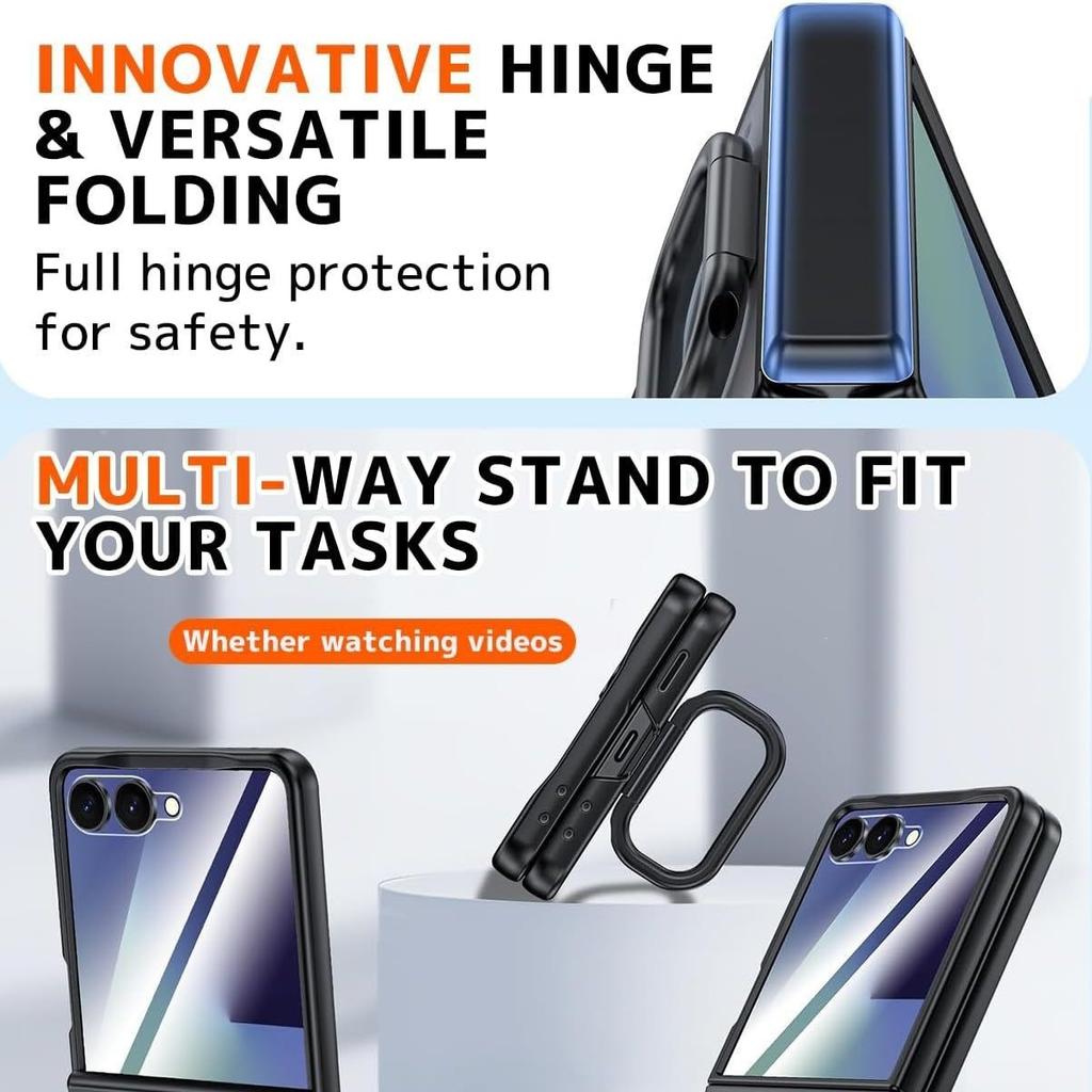 Full-cover Integrated Stand Case Suitable for Samsung ZFlip 20% Off Foldable Phone, Matte Skin-feel Zflip7 Protective Case
