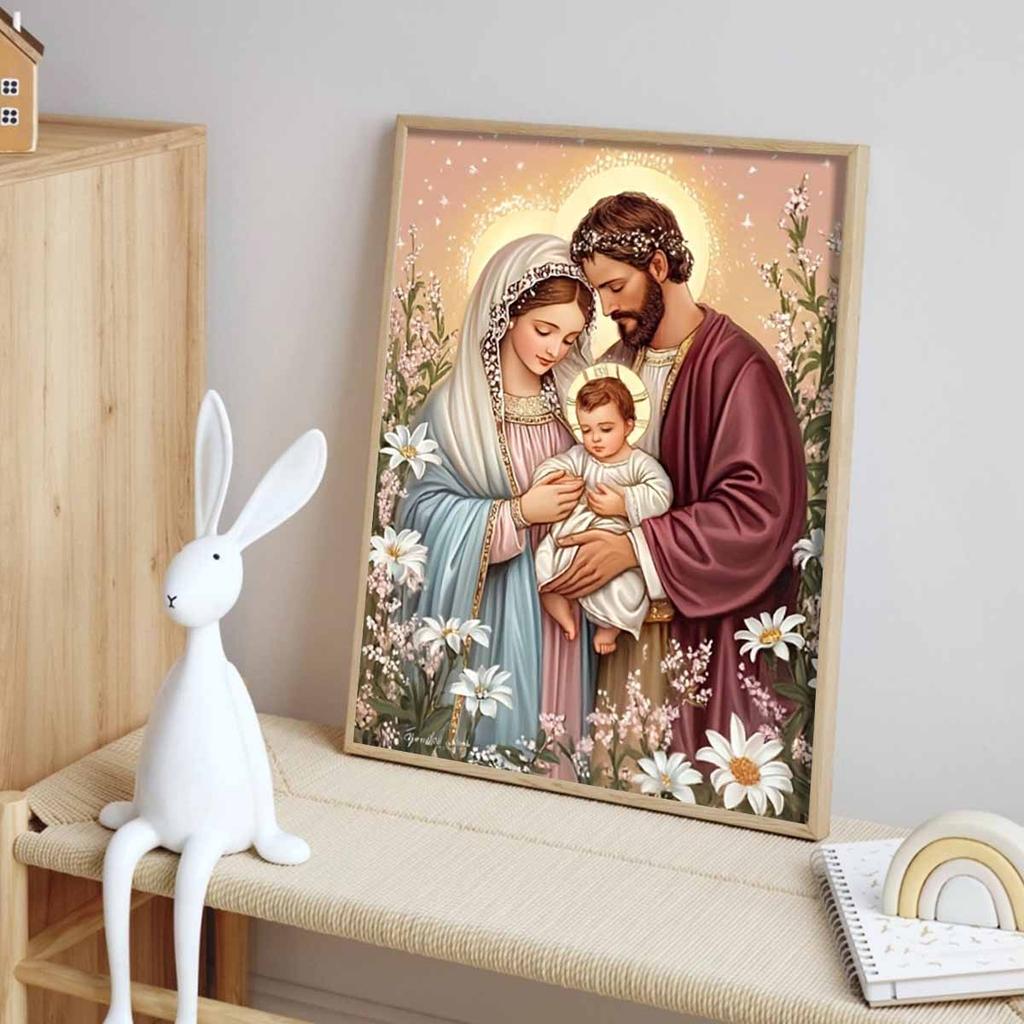 Jesus Diamond Art Piece Set, Christ 5D DIY Full Diamond Painting Cross Stitch Crafts and Crafts Decoration Home Wall Mural