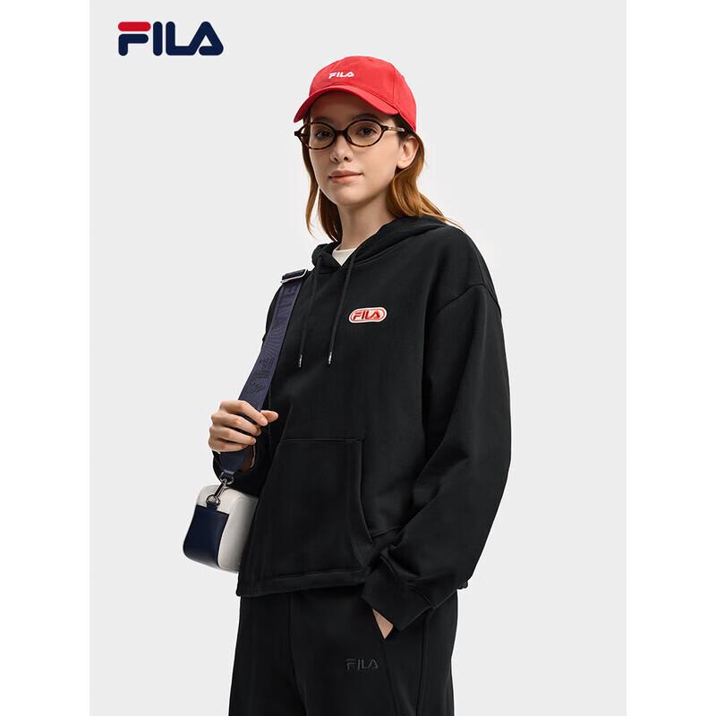 FILA Women s Winter Loose-Fit Knit Hooded Sweatshirt L